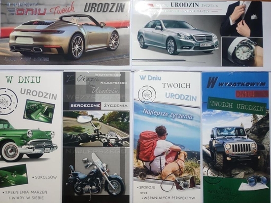 Изображение Karnet Urodziny mskie DL + koperta Panorama mix
