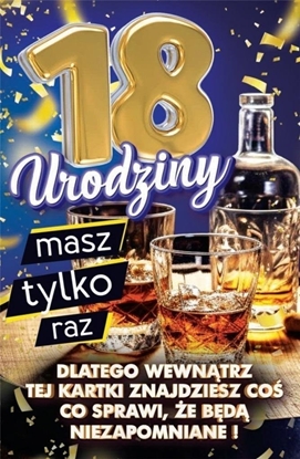 Picture of Karnet Urodziny z nakadk na butelk 18