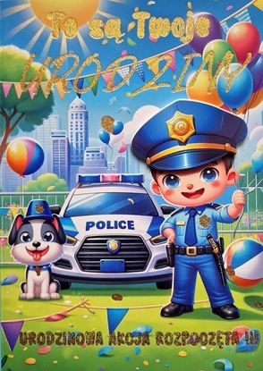 Picture of Karnet Urodzinki Policjant 3K
