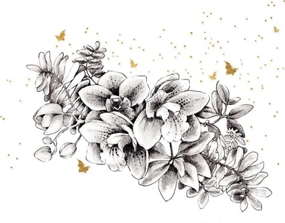 Picture of Karnet zocony kwadrat CL3821_BL Kwiaty