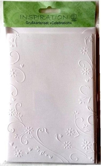 Picture of Karty toczone + koperty kwiaty biae 02 5szt