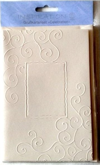 Picture of Karty toczone + koperty ornament creme 03 5szt