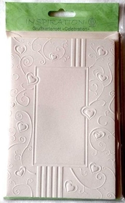 Picture of Karty toczone+koperty ornament serca creme05 5szt