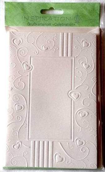 Picture of Karty toczone+koperty ornament serca creme05 5szt