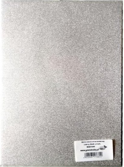 Picture of Karton brokatowy obustronny srebrny 23x33cm 5 ark
