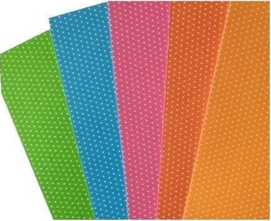 Изображение Karton obustronny kropki 300g 24x34cm 5 ark MIX