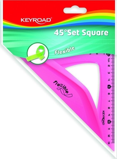 Picture of Keyroad Ekierka KEYROAD, 13 cm, 45 stopni, elastyczna, zawieszka, mix kolorów
