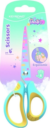 Attēls no Keyroad Noyczki szkolne KEYROAD Pastel, ergonomiczne, 15,5cm, blister, mix kolorów
