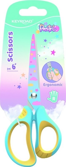 Picture of Keyroad Noyczki szkolne KEYROAD Pastel, ergonomiczne, 15,5cm, blister, mix kolorów