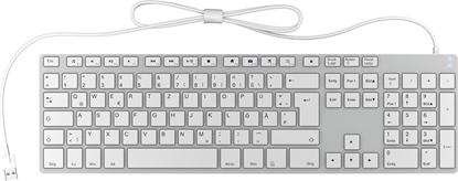 Изображение Keysonic KSK-8022BT tastatūra Universāls Bluetooth sistēma QWERTZ Vācu Sudrabs