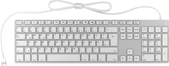 Изображение Keysonic KSK-8022BT tastatūra Universāls Bluetooth sistēma QWERTZ Vācu Sudrabs