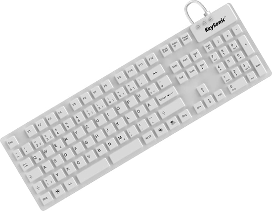 Изображение Keysonic KSK-8030IN tastatūra Rūpniecisks USB QWERTZ Vācu Balts