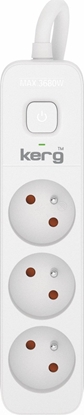 Attēls no Kerg Przeduacz KERG z wycznikiem-3 gniazda-biao-szary-3m-16A-H05VV-F-3x1,5mm2