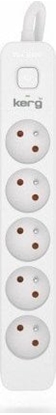 Picture of Kerg Przeduacz KERG z wycznikiem-5 gniazd-biao-szary-3m-16A-H05VV-F-3x1,5mm2
