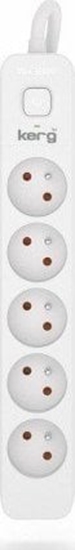 Picture of Kerg Przeduacz KERG z wycznikiem-5 gniazd-biao-szary-3m-16A-H05VV-F-3x1,5mm2