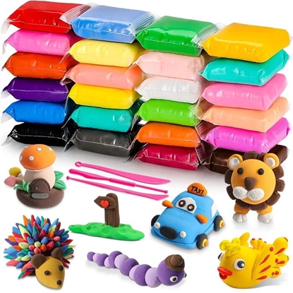 Picture of Kiddyz 24pcs Modelling Clay Set Soft Air-Dry & Non-Toxic Creative DIY Toy Multicolor