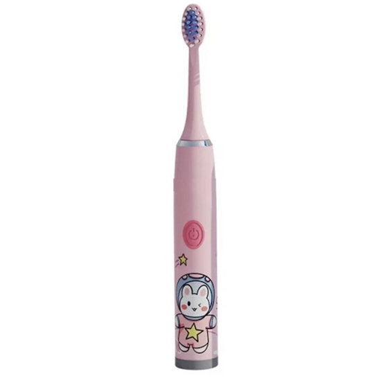 Picture of Kiddyz T1 Electric Sonic Toothbrush Kids 3 to 12 Years USB rechargeable (1 extra head) Pink