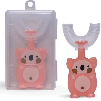 Picture of Kiddyz U1 Electric Tooth brush kids 2–6 years U shape soft silicone bristles + Dustproof case Pink