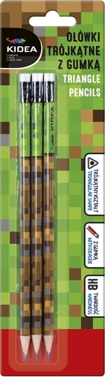 Изображение Kidea Oówki trójktne z gumk Pixele 3 szt blister Kidea