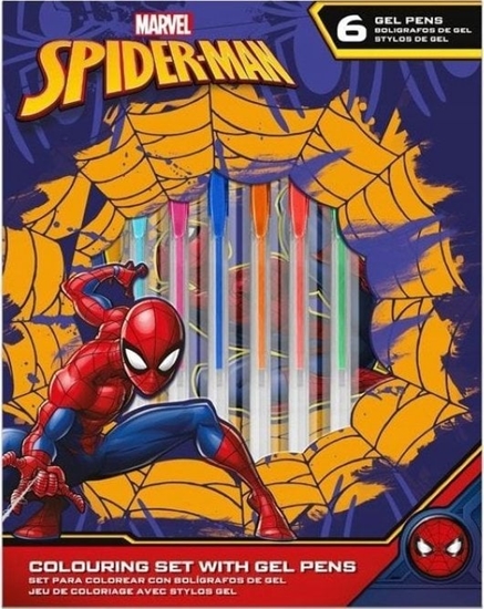 Picture of Kids Euroswan Zestaw pimienniczy 6 elowych dugopisów z notatnikiem Spiderman SP50060 Kids Euroswan