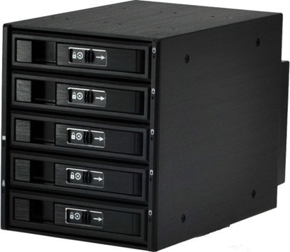 Picture of Kiesze JJ Computer JOUJYE JJ-3052M-SS SATA/SAS I II III  Gehause 14,6cm X 14,6cm fuer 5XHDD 6,4cm/8,9cm 2,5zoll/3,5zoll schwarz