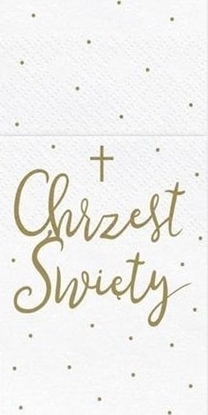 Picture of Kieszonka na sztuce biaa Chrzest 10x20cm 6szt