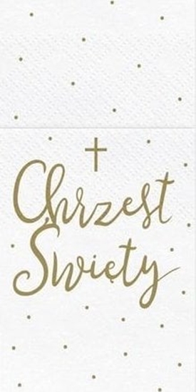 Изображение Kieszonka na sztuce biaa Chrzest 10x20cm 6szt