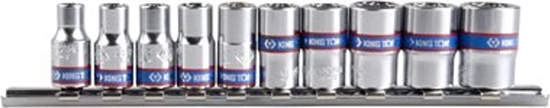 Picture of King Tony ZESTAW NASADEK 1/4" 9cz. KRÓTKIE, 12-kt. 5 - 13mm, SZYNA King Tony