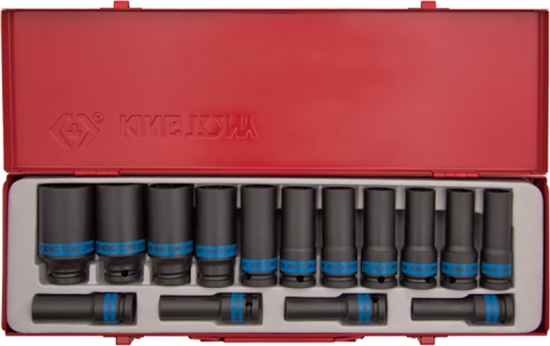 Изображение King Tony ZESTAW NASADEK UDAROWYCH 1/2" 15cz. DUGIE 12-kt. 10 - 32mm, KASETA King Tony