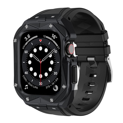 Attēls no Kingxbar [RETURNED ITEM] Kingxbar CYF140 2in1 armored case for Apple Watch 9, 8, 7 (45 mm) made of stainless steel with a strap, black