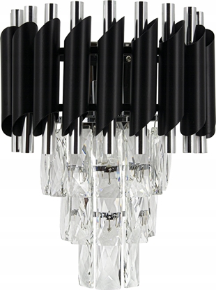 Picture of Kinkiet Mdeco Elem Toledo 6260/1 8C BL kinkiet lampa cienna 1x60W E27 chrom/czarny