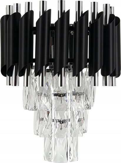 Picture of Kinkiet Mdeco Elem Toledo 6260/1 8C BL kinkiet lampa cienna 1x60W E27 chrom/czarny