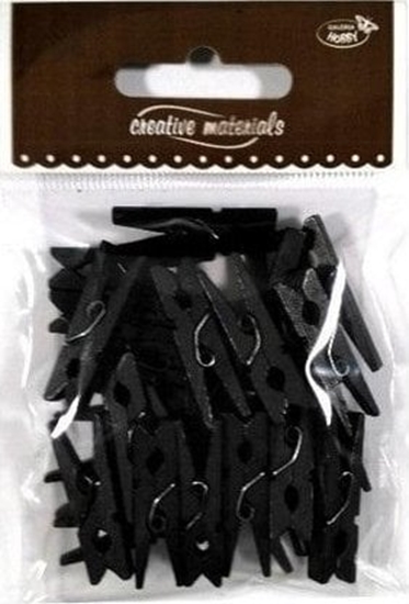 Picture of Klamerki drewniane czarne 30mm 25szt