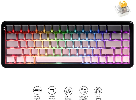 Picture of Klawiatura AK680 MAX (8+8K) Magnetic Switch-Side Character Gradient Pink Keycaps-RGB -Aluminum Positioning Plate-3 Model Version