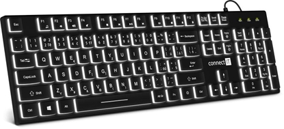 Picture of Klawiatura Connect IT CONNECT IT kanceláská podsvícená klávesnice Chocolate WhiteStar, CZ + SK verze, erná