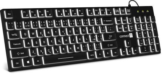 Picture of Klawiatura Connect IT CONNECT IT kanceláská podsvícená klávesnice Chocolate WhiteStar, CZ + SK verze, erná
