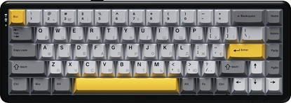 Picture of Klawiatura gamingowa bezprzewodowa mechaniczna AK680 MAX (8+8K) Magnetic Switch-Black-Gray-Yellow Keycaps-RGB -Aluminum Positioning Plate-3 Model Version