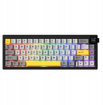 Attēls no Klawiatura gamingowa mechaniczna AK650 Dream Weaver Switch -Black-Gray-Yellow- 3 Model-With Screen RGB