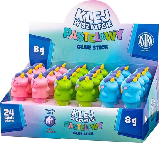 Picture of Klej w sztyfcie 8g z nakadkami 3D Unicorn (24szt)
