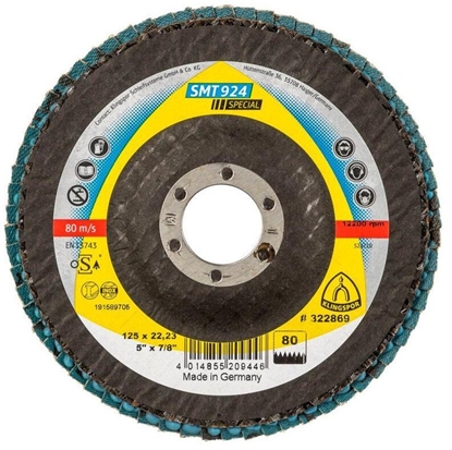 Attēls no Klingspor SMT 924 abrasive mop disc 125x22,23 mm Grain 80 curve