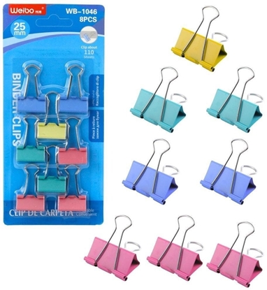 Изображение Klipsy biurowe kolorowe 8szt