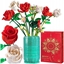 Изображение Klocki Konstrukcyjne Bukiet Róe w Wazonie Biae Czerwone 1022 el.