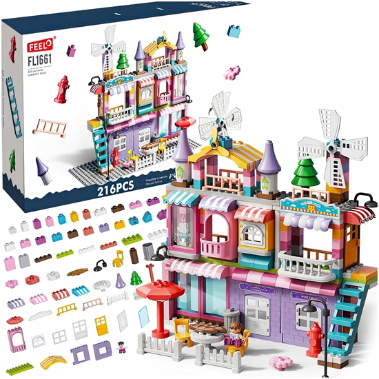 Picture of LeanToys Klocki konstrukcyjne willa dla dziewczynek 216 elementów