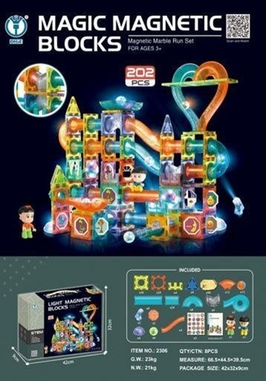 Изображение Klocki Magnetyczne Zestaw 202 elementów