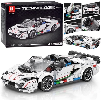 Picture of Klocki techniczne Supersportowe auto BIAY KABRIOLET spojler 348-ele ZA5787 EDUKAMP