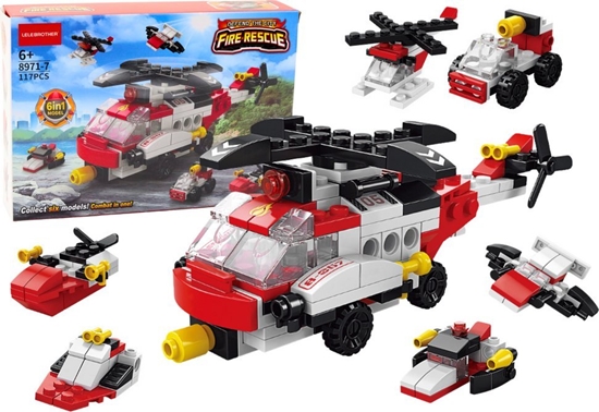 Picture of Kloksy Zestaw klocków helikopter czerwony 117el