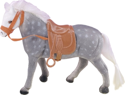 Picture of KO FLOKOWANY SZARY W KROPKI 23 CM