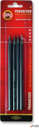 Изображение Koh-i-noor Oówek grafitowy Progresso 9814/HB/2B/4B/6B 4szt