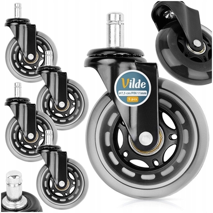 Attēls no Kóka do Fotela Kauczukowe Obrotowe VILDE 7,5 cm / 11 mm 5 szt.