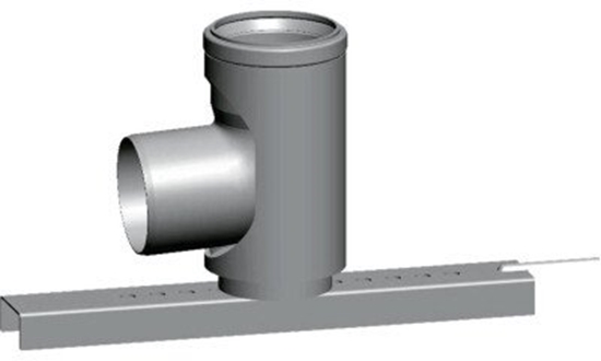 Изображение KOLANKO WSPORNIKOWE 87° DLA PRZEWODU SPALINOWEGO DN80, POLYPROPYLEN, DO 120°C Z SZYN